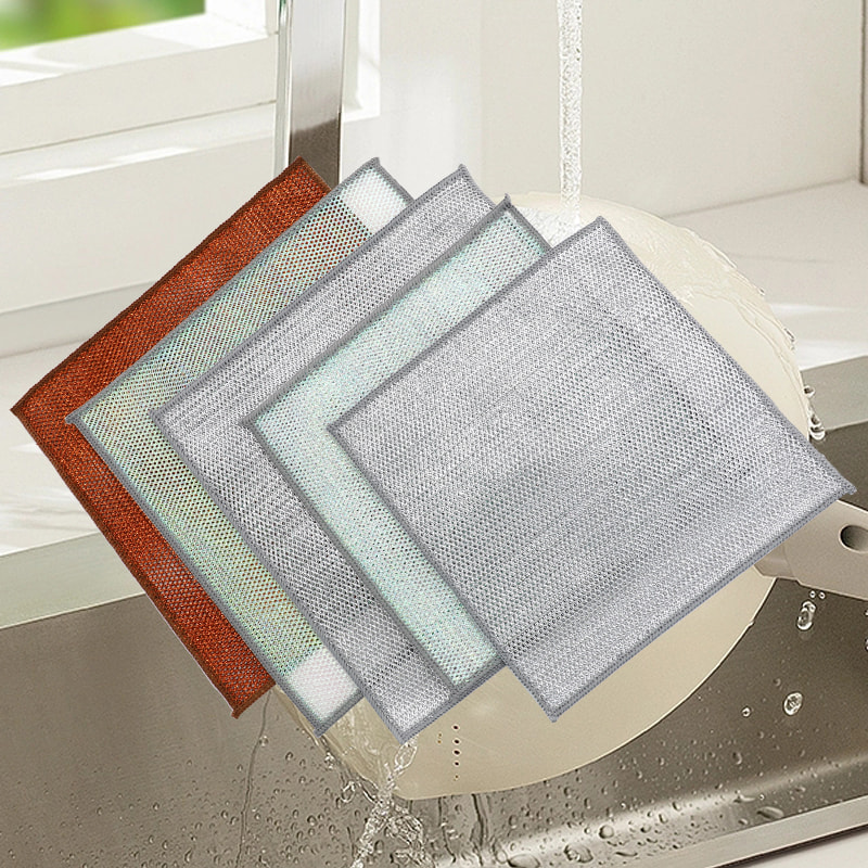 Bronzová farebná čistiaca utierka Obojstranná strieborná drôtená utierka