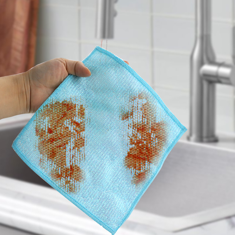 Suchá a mokrá handrička z hodvábneho bambusového vlákna na drhnutie